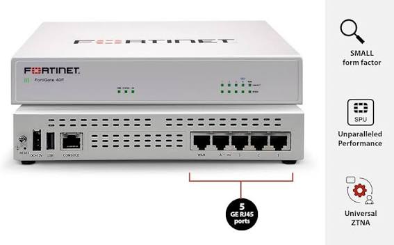 جدار ناري فورتي نت Fortinet FortiGate 40F لحماية المكاتب والفروع